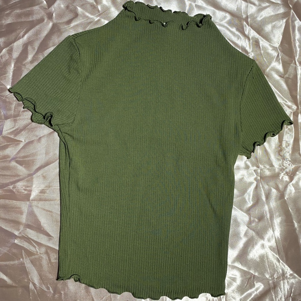 Green Turtle Neck Top